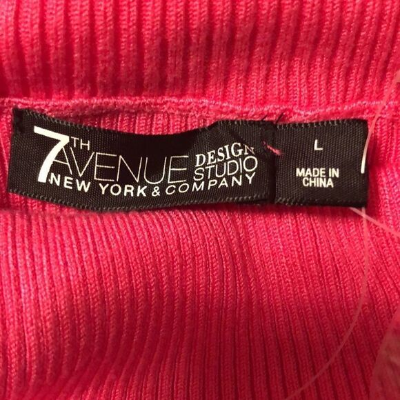 NY&C L Fuchsia Pink 7th Ave Studio Turtle Neck Sweater - Picture 6 of 8